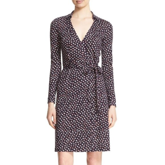 NWT $550 Diane von Furstenberg DVF New Jeanne Two Wrap Silk Midi Dress - Size 2 - Picture 2 of 7